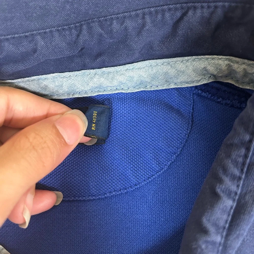 Polo Ralph Lauren nautical rugby blue white polo shirt with crest logo - Picture 4 of 15